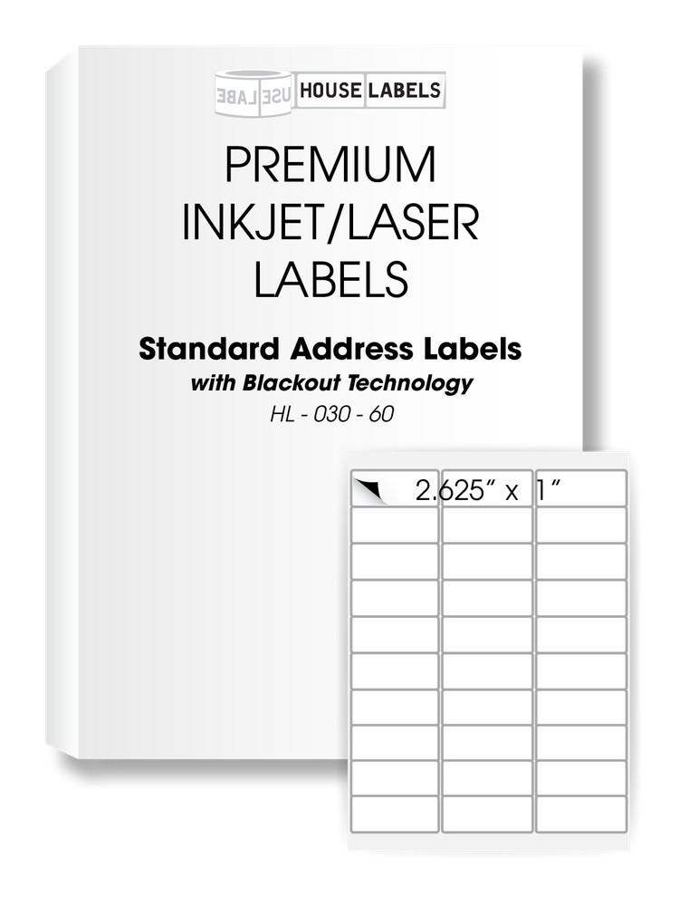 1000 Sheets 30000 Labels Address Mailing BLACKOUT Technology Fast Peel 1 x 2 5/8
