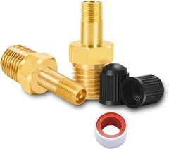 1/4″ NPT Brass Schrader Tank Valve Set – Pack of 2 for Air Compressors