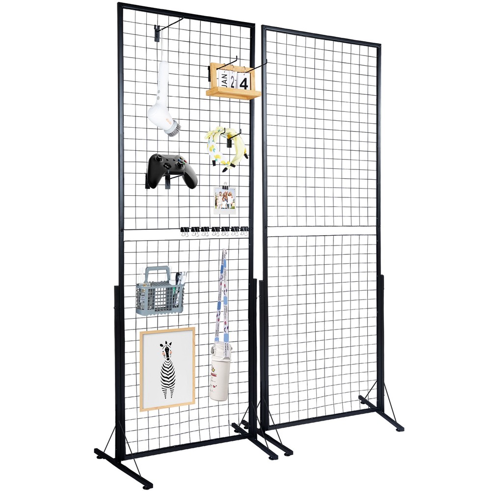 VEVOR 2′ x 5.6′ Grid Wall Panels Tower 2 Packs Wire Gridwall Display Racks