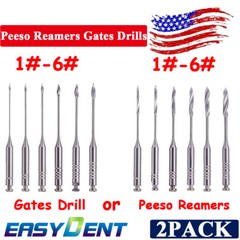 6pcs Endodontic Gates Drill Dental Peeso Reamers Glidden Rotary Paste Carriers
