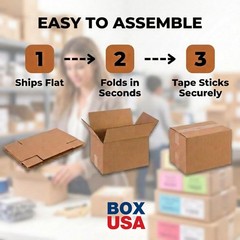 Partners Brand P864 Corrugated Boxes, 8″L x 6″W x 4″H, Kraft Pack of 25