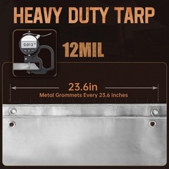Tarp Heavy Duty 20×40 FT, 12 Mil Thick Large Tarps Water-Proof with Grommets,…