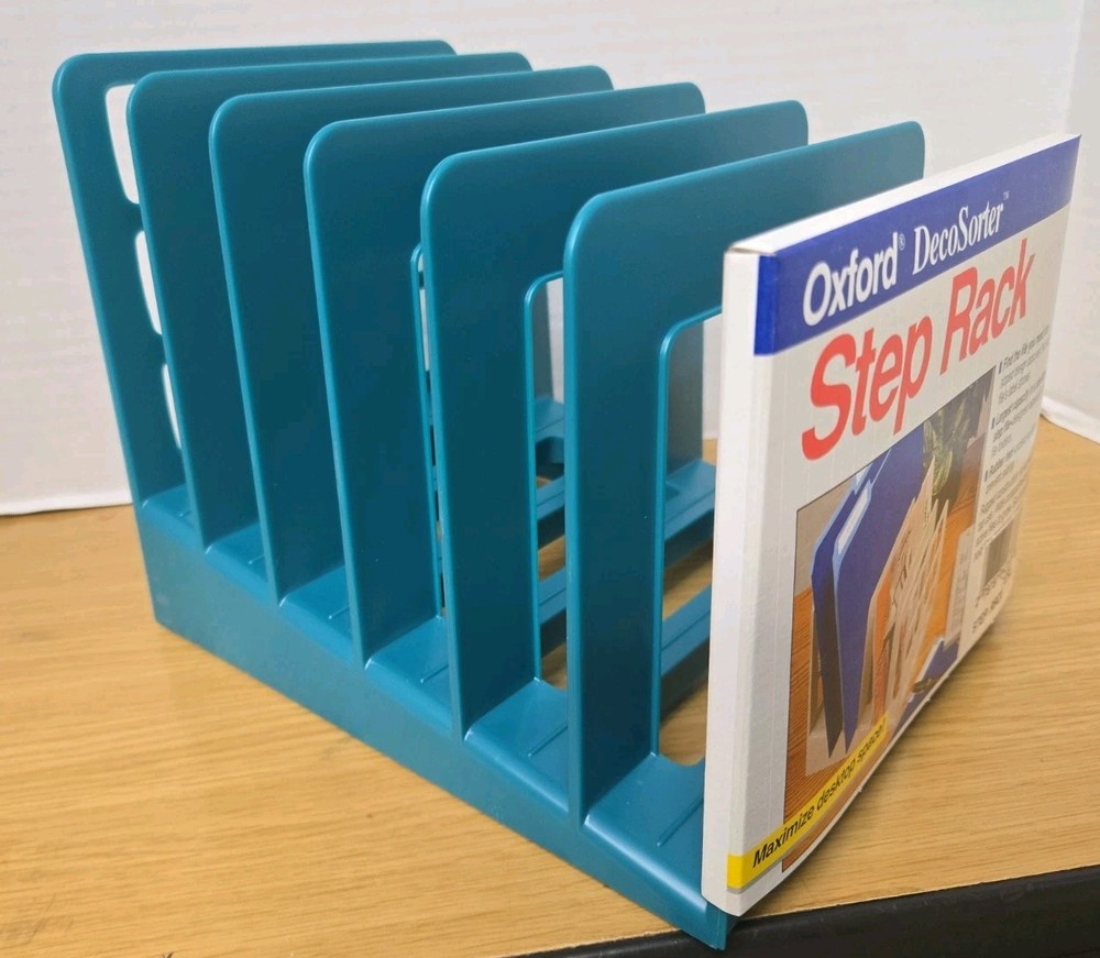 New Oxford DecoSorter Step Rack Teal 6 File Slots, – NEW! See Pictures!