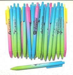 30 Misprint SoftTouch Click Pens LEMONADE Hub Pen Lot MULTICOLOR Pink/Blue/Green
