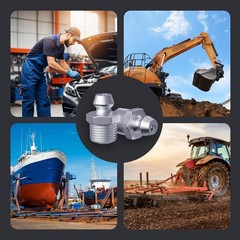 1/4″-28 Zerk Grease Fittings, SAE Grease Nipples with Straight, Grease Fittings