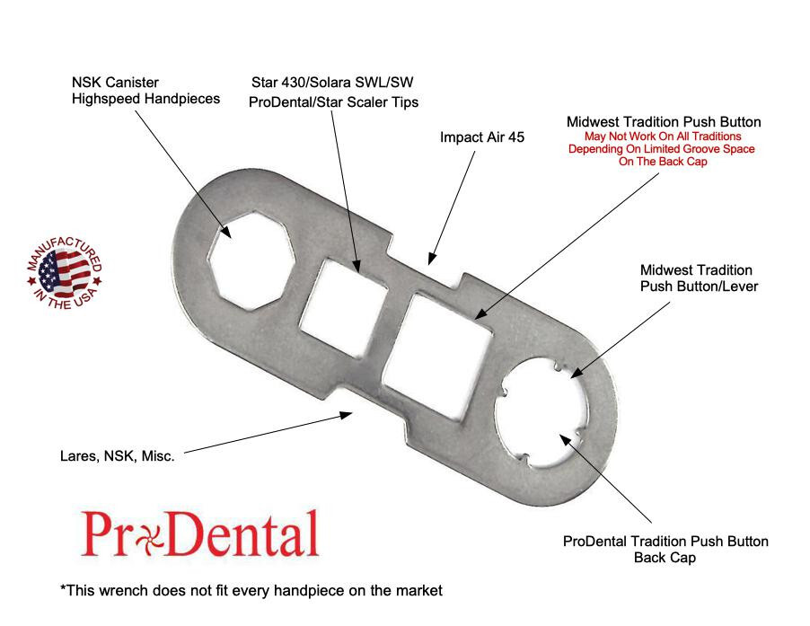 Impact Air 45 Dental Handpiece Universal Back Cap Wrench