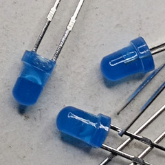 Lot of 3mm Blue Diffused LEDs Dome Lens Bulk