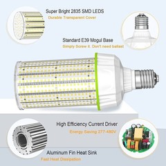 LED Corn Light Bulb 800W Equivalent 30000LM 200W Garage Warehouse Lights Fixture