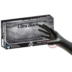 Innovative Healthcare 187200 Nitriderm Ultra Black Nitrile Gloves Medium 100/Pk