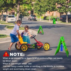 24 Inches Kids Playing Sign 4PACK Green Children at Play Safety Reflective