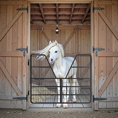 52″W x 42″H Horse Stall 3 Layers Steel Gate for Horse Heavy Duty Horse Gate