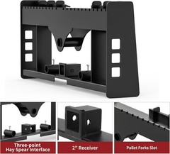 48″ 4000LB Skid Steer Pallet Fork Attachment Blades W/Receiver Hitch Frame Heavy