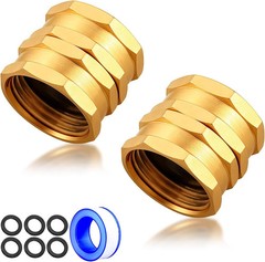 UNWAVER Garden Hose Female to Female Adapter,3/4″ GHT Heavy Duty Brass Double Fe