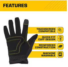 Firm Grip Winter Utility Gloves With Thinsulate Liner, Touch Screen Tough Gloves