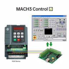 Huanyang VFD 220V 5HP 4KW Inverter CNC single phase to 3 phase for Motor