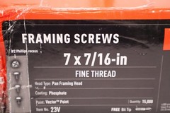 Grabber (23V) #7 X 7/16 In. Phillips Pan-Framing Head Fine Thread 15,000 Screws