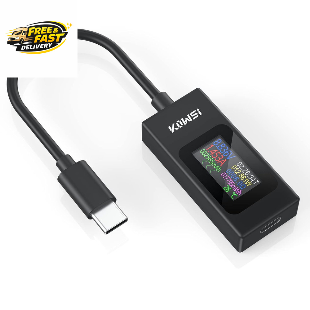 USB C Tester Power Meter 4-30V 0-6.5A Digital Multimeter, Type C Voltage and