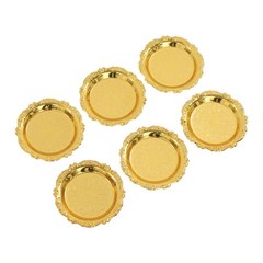 6PCS Vintage Snack Plates 10cm/3.94in Round Restaurant Serving Trays Set Gold