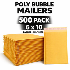 500 #0 Kraft Bubble Mailers 6×10 Padded Envelopes Bulk for eBay Shipping