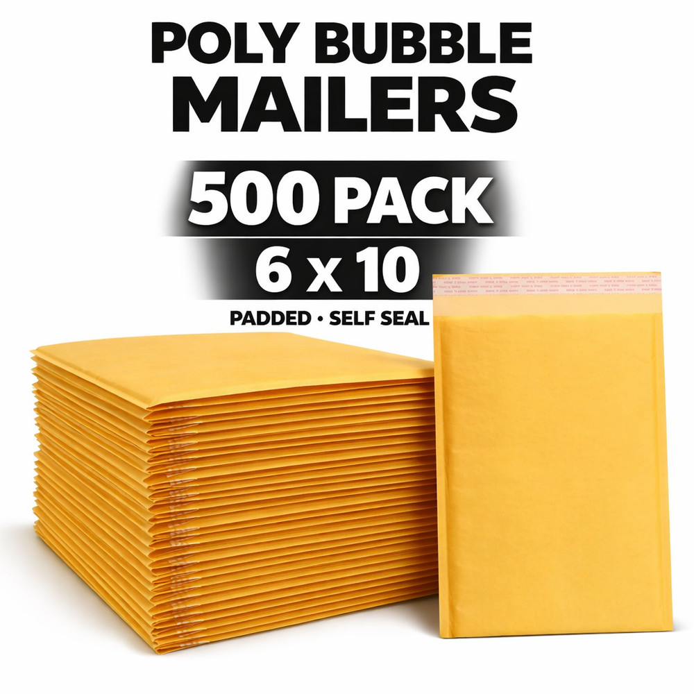 500 Kraft Bubble Mailers #0 6×10 Padded Envelopes 6×9 Shipping Bags Bulk
