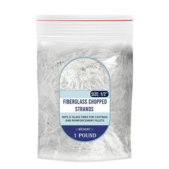 1 Pound – 1/2″ Chopped Glass Fiber Strands – 100% E-Glass Fiber