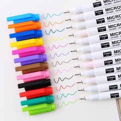 12PCS Micron Graphic Needle Pen Set – 0.5mm Water-Based Pigment Ink for Art