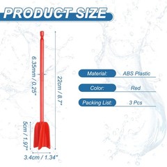 3Pcs 8.7″ ABS Plastic Silicone Resin Mixer Paddle Red