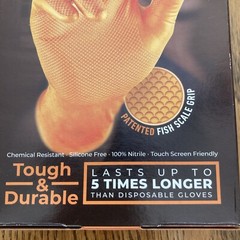 Grippaz Tough&Durable Non Slip Gloves Sz8/ Med Nitrile Disposable 50pcs Fish NEW