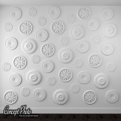 18 inch x 1-1/2 inch Floral Polyurethane Ceiling Medallion Single Pack