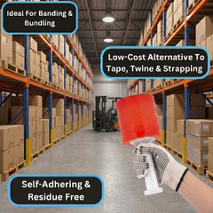 24 Rolls Cast Narrow Banding Stretch Wrap 5″x1000′ 80 Gauge Orange Shrink Flim