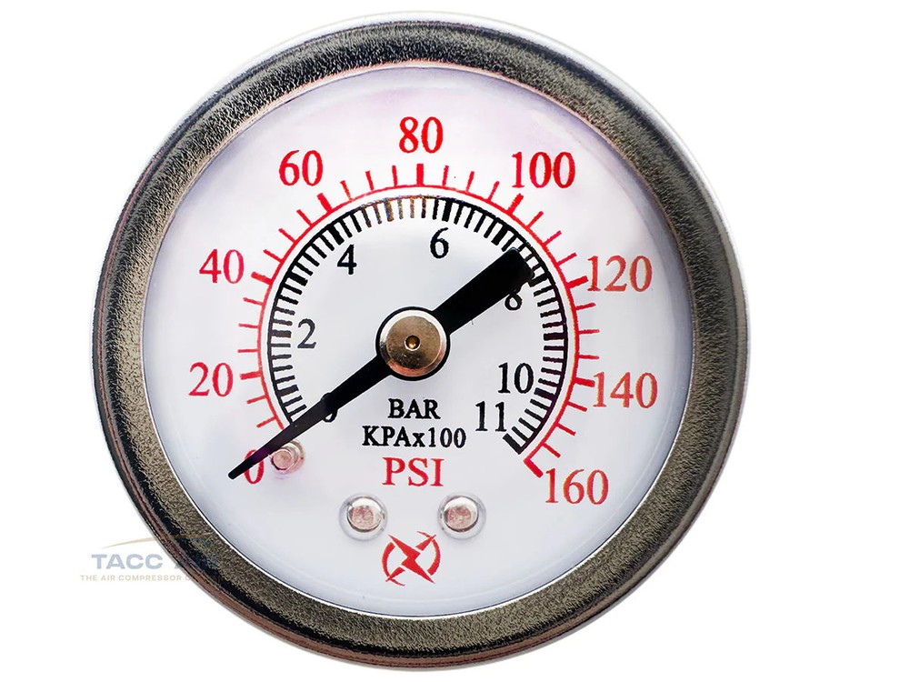 160 PSI Pressure Gauge Back Mount 1/8″ NPT 1.5″ Face Air, Water, Oil, Gas