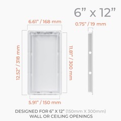 6×12 Inch White Access Panel Drywall ABS Plastic Square Wall Ceiling Door HVAC
