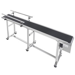VEVOR Belt Conveyor PVC Stainless Steel Belt Conveyor 71″x7.8″ Double Guardrail