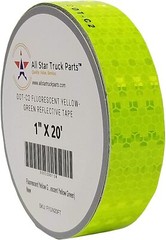 Fluorescent Yellow Green Reflective Tape Conspiciuity Safety Night 1″/2″ Wide