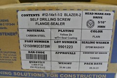 Triangle fastener #12-14 x 1-1/2 blazer-2 self drilling screw 2000pc250/bag