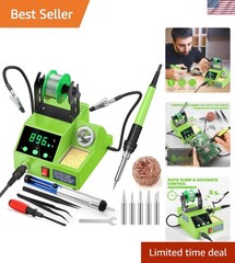 Soldering Station, 100W Digital Display Soldering Iron Station Kit with 2 Hel…