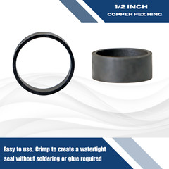 200 PIECES 1/2″ PEX COPPER CRIMP RING (BLACK-OXIDIZED SURFACE) LEAD FREE