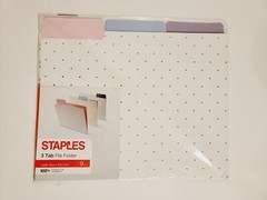 Staples Heavyweight Gold Foil Fashion 3-Tab File Folders, Set of 9, Style #51785