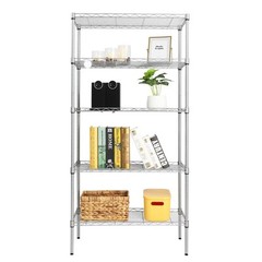 LEADZM 59″ 5 Tier Layer Shelf Steel Wire Shelving Storage shelf unit