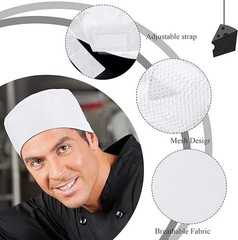 Sintege Unisex Chef Hats for Men Women Adult Adjustable Chef Beanie Caps with…