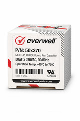 Everwell 50µF 370VAC Round Motor Run Capacitor