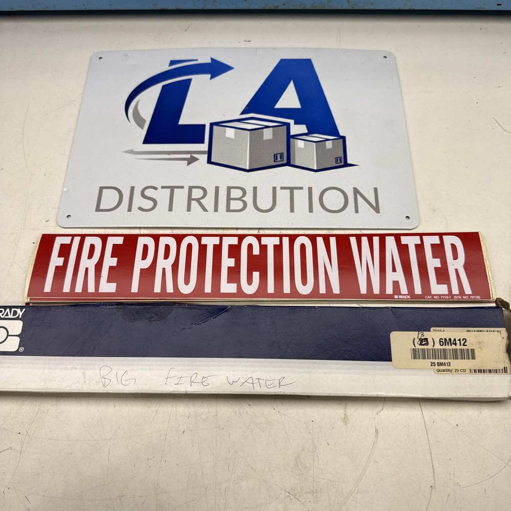 (LOT OF 13)BRADY 7110-1 Pipe Mrkr,Fire Protection Watr,2 1/4in H 6M412