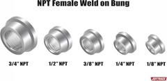 1/4 NPT Female Threaded Stepped Weld on Bung Fitting 2PCSSize: 1 Size: 1/4 NPT