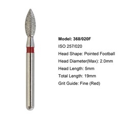 Diamond Dental Burs 856 379 801 FG Round End Taper Football Barrel Pear Flame