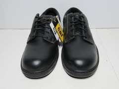 CAT Caterpillar Oversee Oxford Steel Toe Work Shoes Black Leather Mens 7.5 Wide