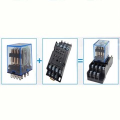 10pcs MY4NJ 12/24/110/220V Coil Power Relay DIN Rail Mounted 14Pin W/Base PYF14A