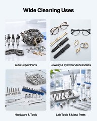 VEVOR Ultrasonic Cleaner 30L-Class Ultrasonic Parts Cleaner 40kHz for Glasses
