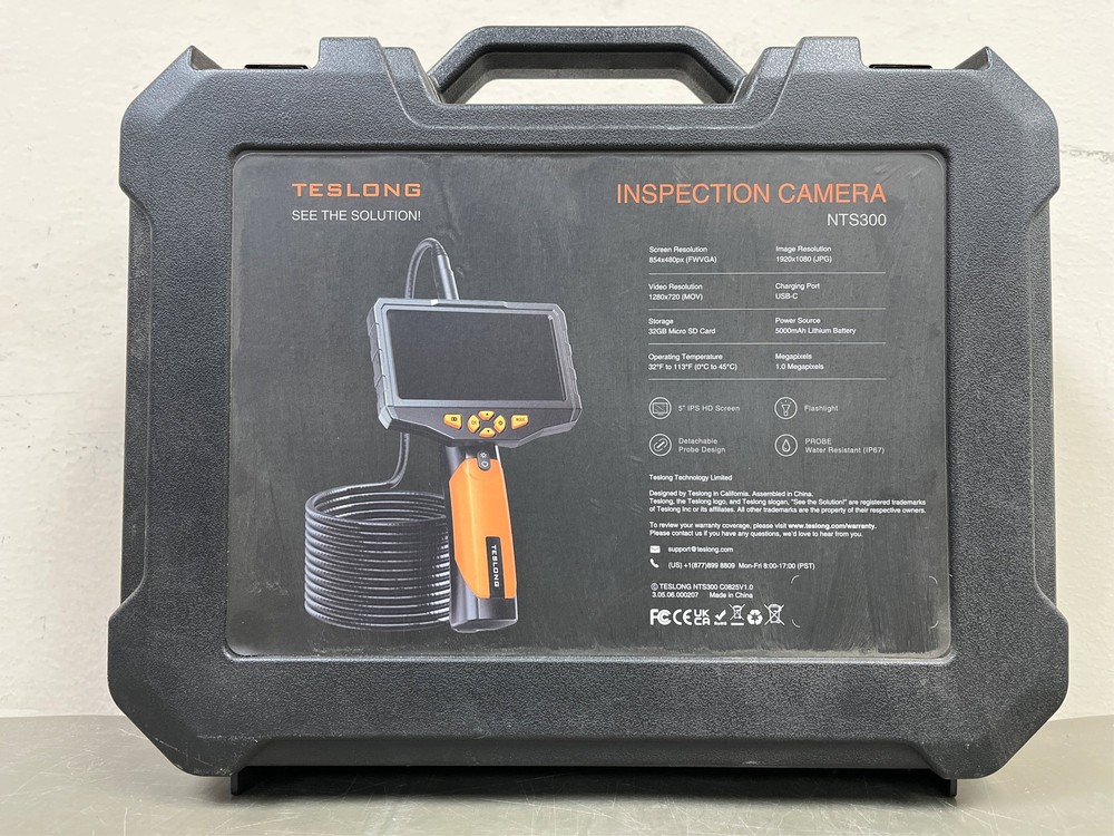 Triple Lens Borescope Inspection Camera, Teslong Professional Endoscope with Lig