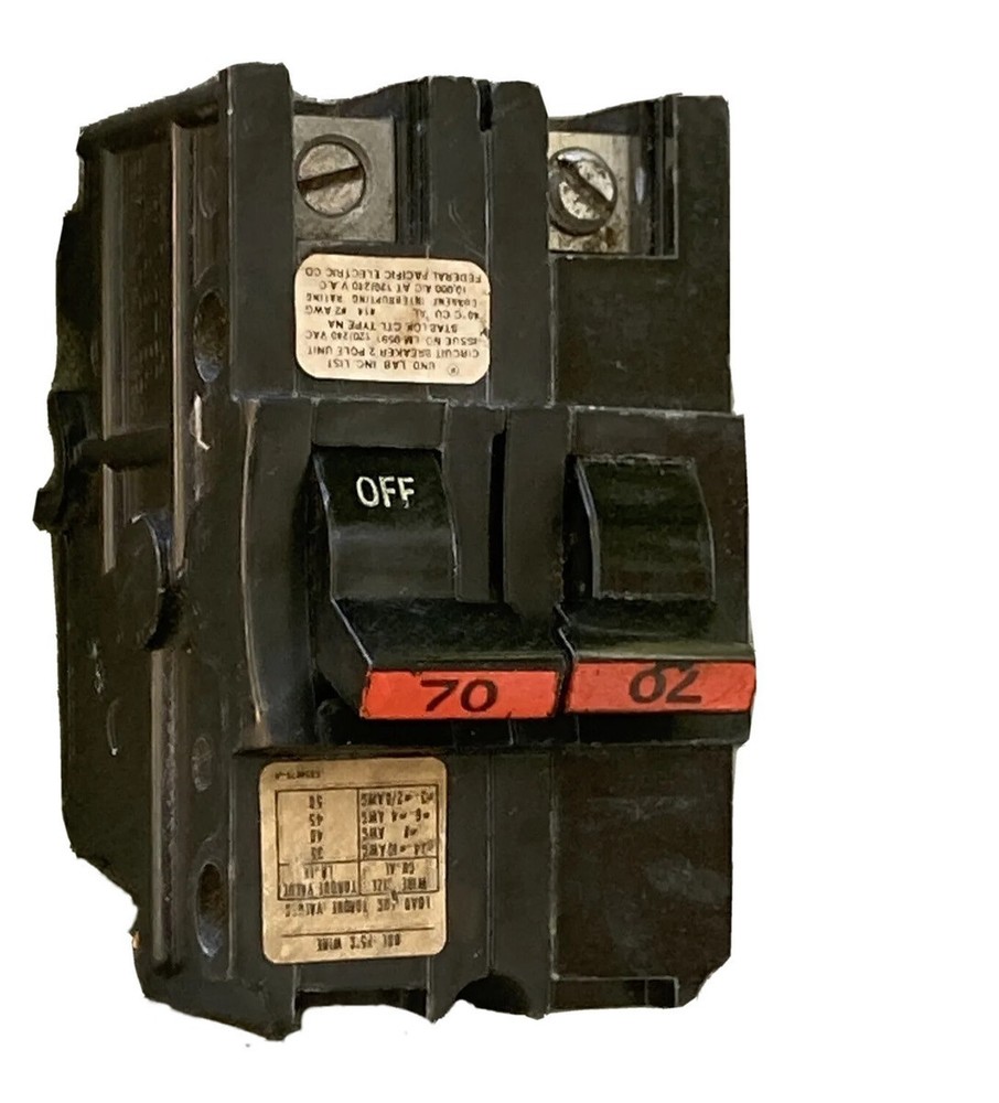 FPE NA270 – Federal Pacific NA 240V 70a Stab-Lok Circuit Breaker 70 AMP 2 POLE