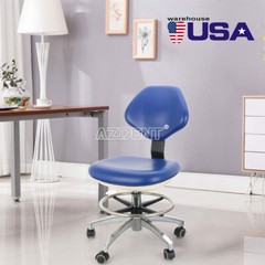 Dental Medical Doctor Assistant Stool Adjustable Height PU Leather Chair Blue